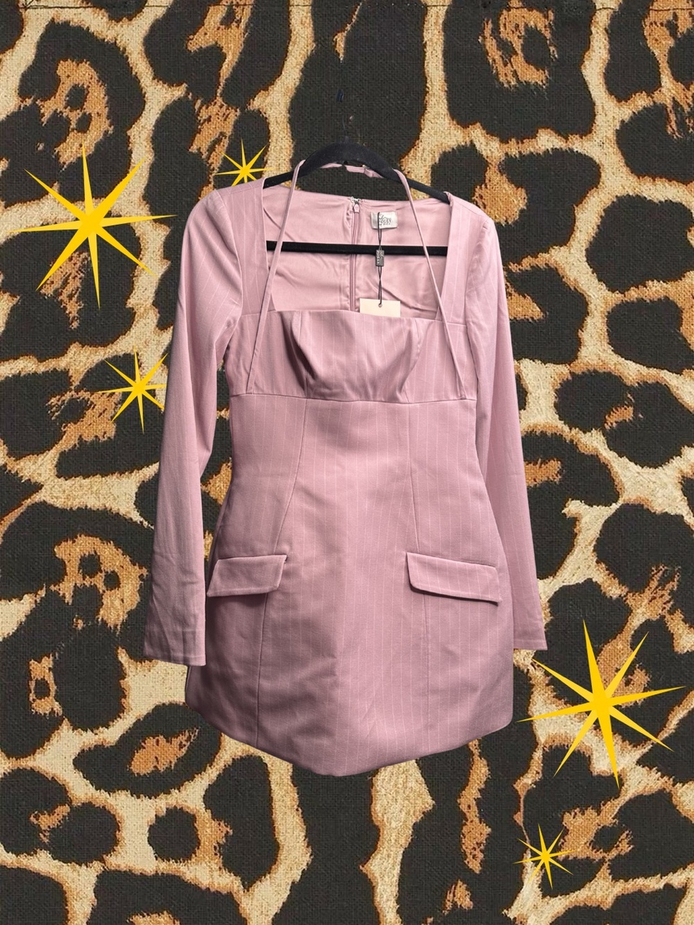 OH POLLY | NWT | Pink/Purple Structured Pinstripe Mini Dress | Women’s US 10